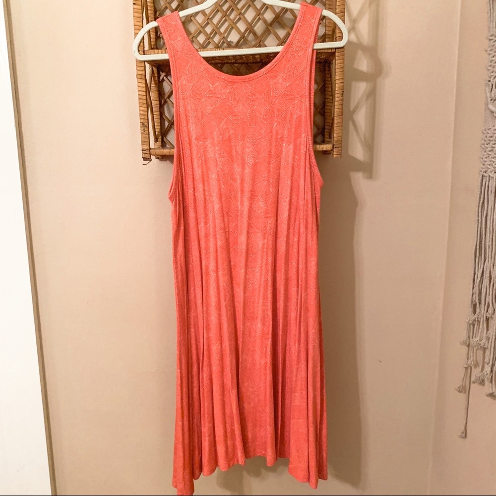 Red Knit Sleeveless Swing Dress